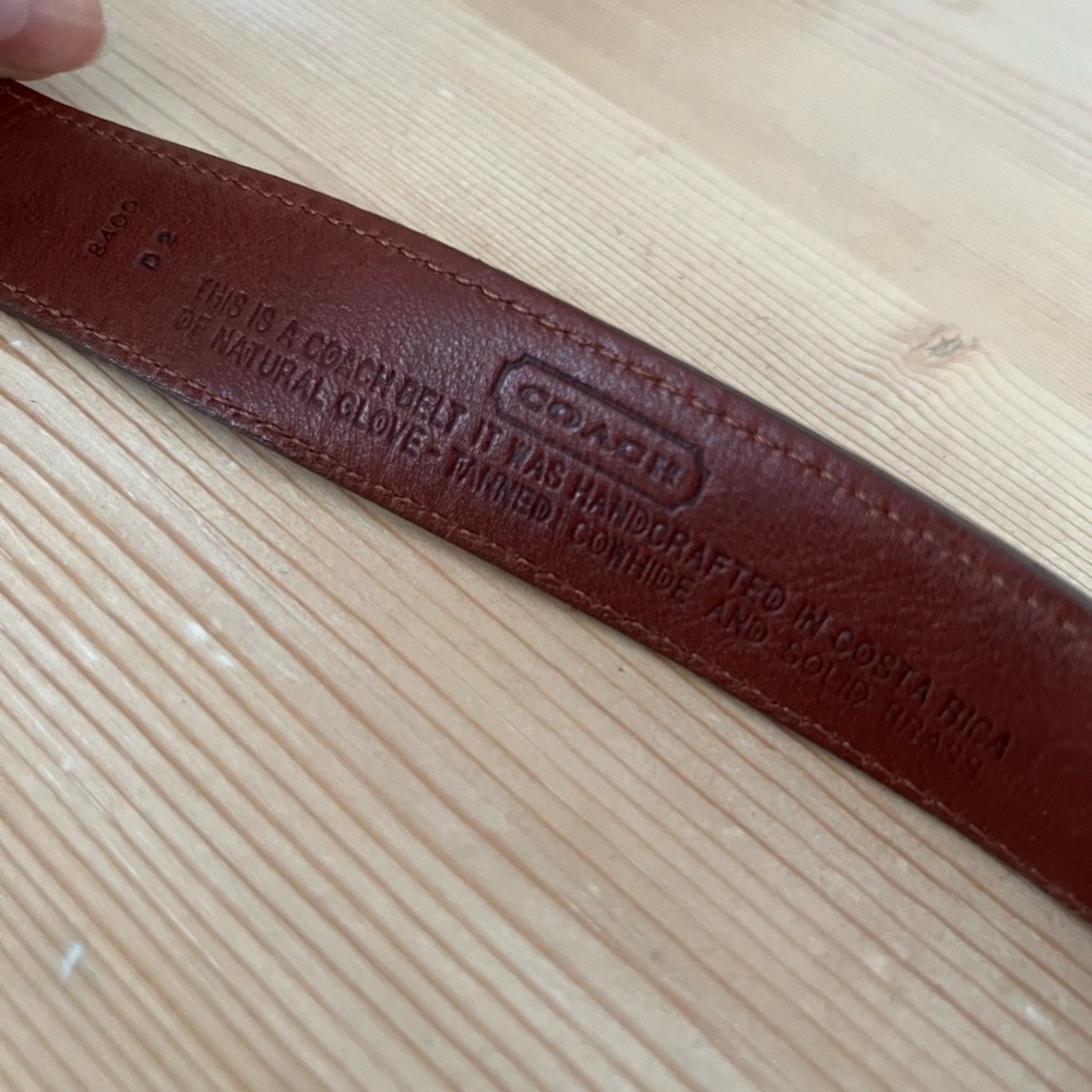 Vintage Coach Tan Leather Belt with Gold-Tone Buckle large - Picture 8 of 8